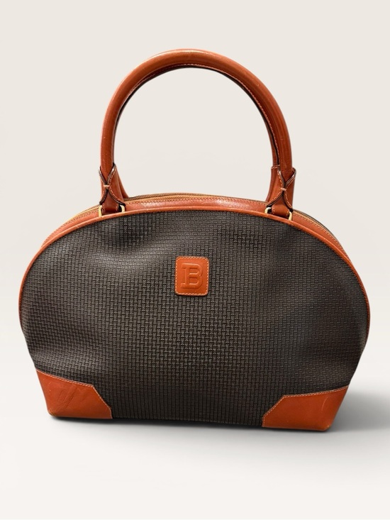 Bally Handbags - Bally Graphite and Brown Dome Satchel
